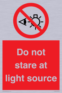 Do not stare at light source